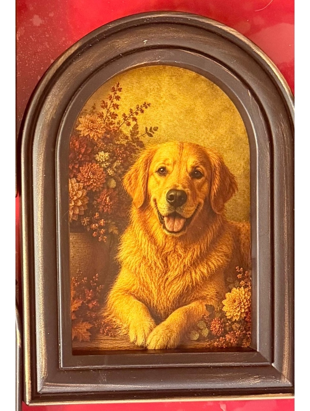 NWT 5x7 Vintage inspired fall Golden retriever frame